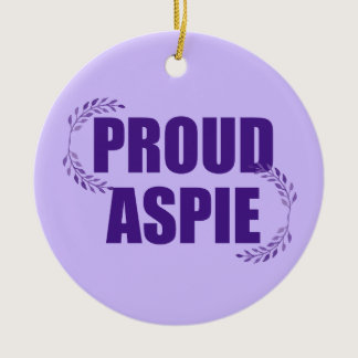 Proud Aspie Pretty Purple Asperger Syndrome Ceramic Ornament