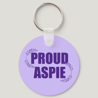 Proud Aspie Pretty Purple Asperger Syndrome Keychain