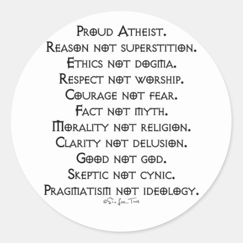 Proud Atheist Classic Round Sticker