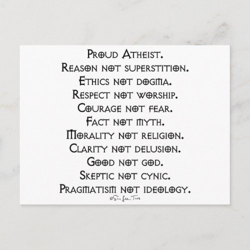 Proud Atheist Postcard