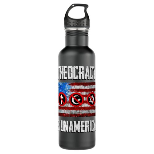 Proud Atheist Theocracy Is UnAmerican Secular Desi Stainless Steel Water Bottle