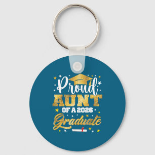 Proud Aunt 2026 Graduate Awesome Keychain