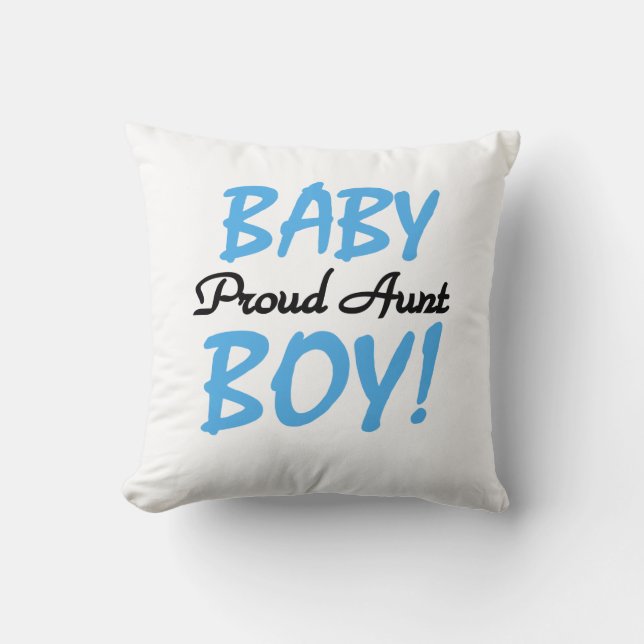 Proud Aunt Baby Boy T-shirts and Gifts Throw Pillow (Front)