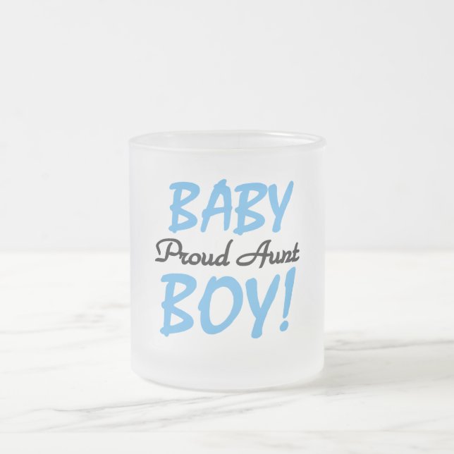 Proud Aunt Baby Boy Tshirts and Gifts Frosted Glass Coffee Mug (Center)