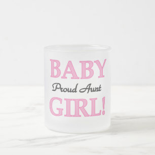 Proud Aunt Baby Girl Tshirts and Gifts Frosted Glass Coffee Mug