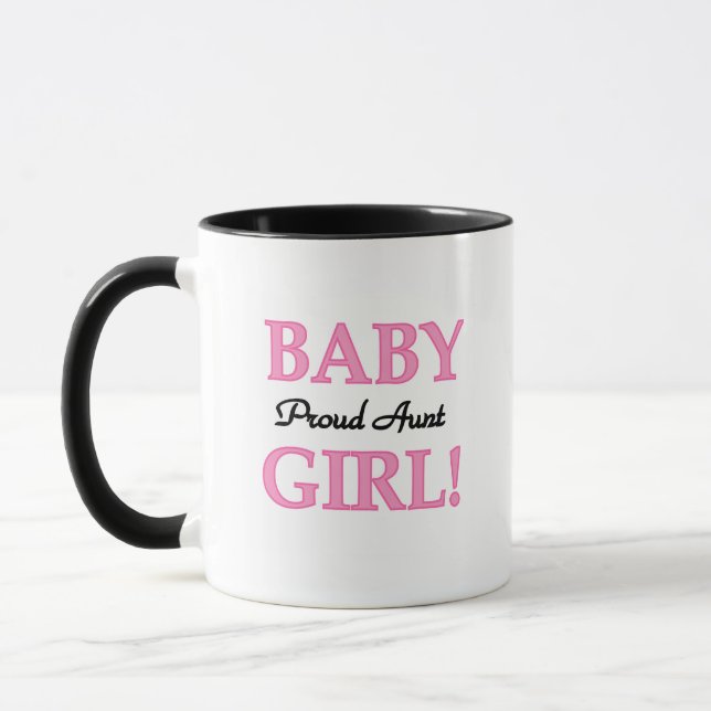 Proud Aunt Baby Girl Tshirts and Gifts Mug (Left)