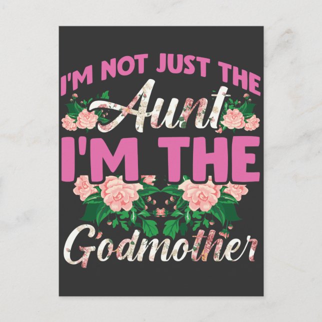 Proud Aunt Family Godmother Flower Funny Auntie Postcard (Front)