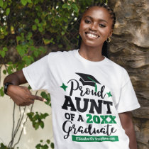 Proud Aunt of a 2022 graduate black green tassel T-Shirt