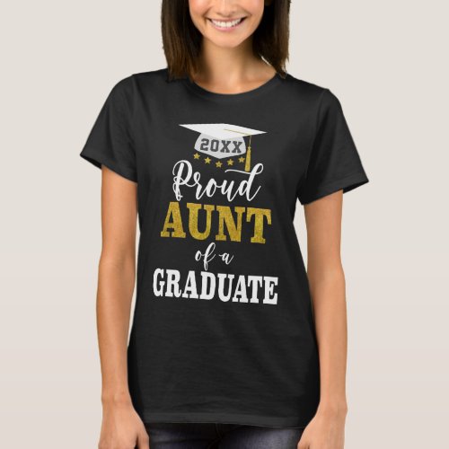 Proud Aunt of a 2024 Graduate Gold Black T_Shirt