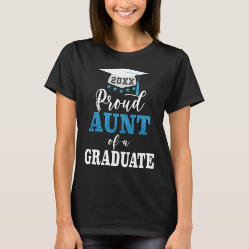Proud Aunt of a 2024 Graduate White Blue T_Shirt
