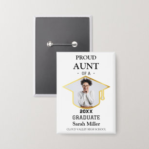 Proud Aunt of a 2026 Graduate With Photo & Name Button