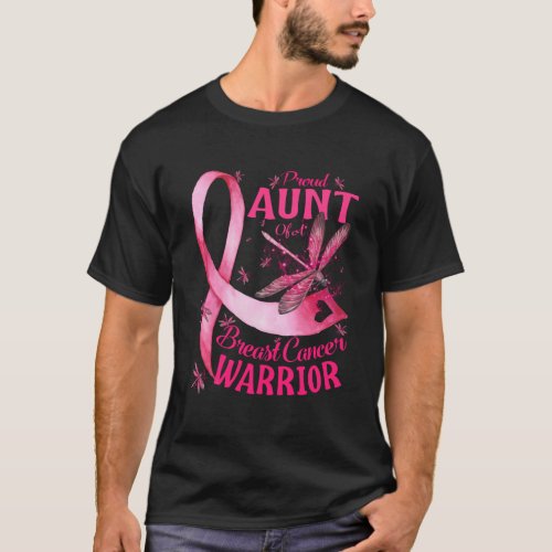 Proud Aunt Of A Breast Cancer Warrior Awareness T_Shirt