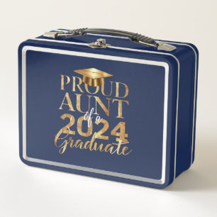 Proud Aunt of a Class of 2024 Senior Graduation Metal Lunch Box