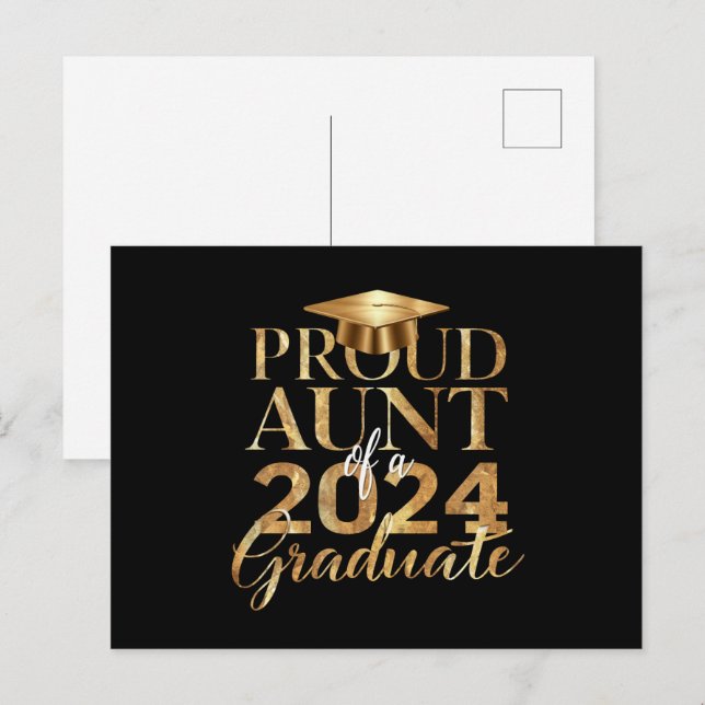Proud Aunt of a Class of 2024 Senior Graduation Postcard (Front/Back)
