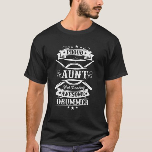 Proud Aunt Of A Drummer Women Vintage Drumsticks D T_Shirt