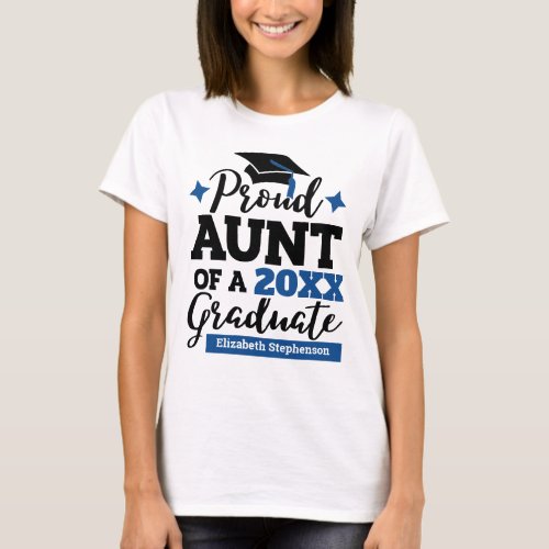 Proud Aunt of a graduate black blue  T_Shirt