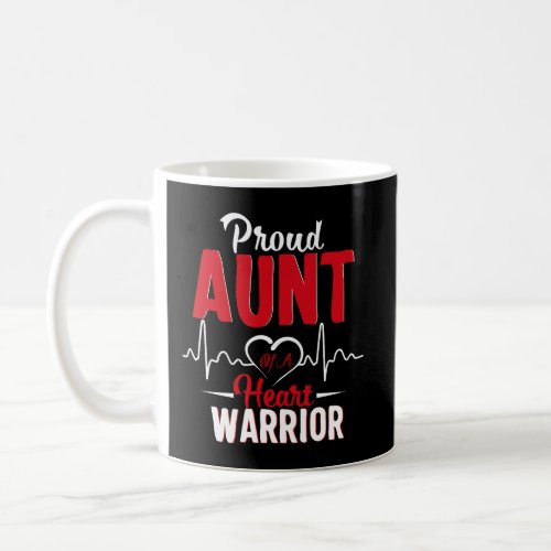 Proud Aunt Of A Heart Warrior Chd Awareness Gift Coffee Mug