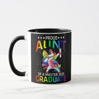 Proud Aunt Of A Master 2023 Graduate Unicorn Mug