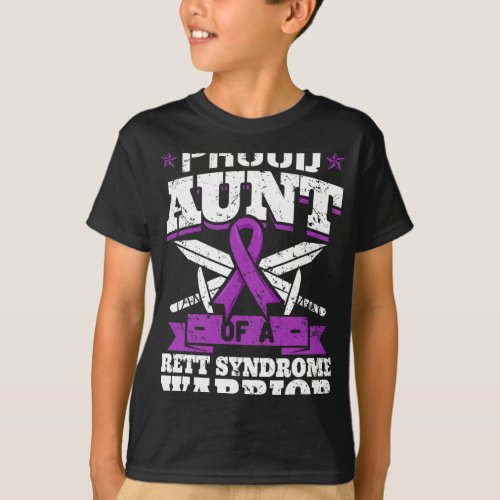 Proud Aunt Of A Rett Syndrome Warrior Rtt Awarenes T_Shirt