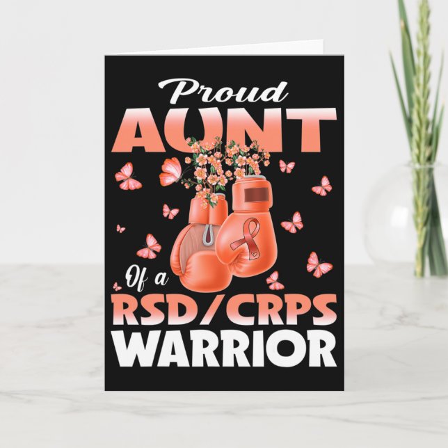 Proud Aunt Of A Rsd Crps Warrior Awareness Boxing  Card (Front)