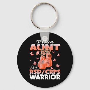 Proud Aunt Of A Rsd Crps Warrior Awareness Boxing Keychain