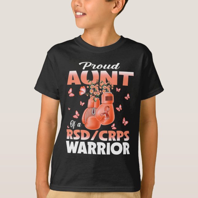 Proud Aunt Of A Rsd Crps Warrior Awareness Boxing  T-Shirt (Front)
