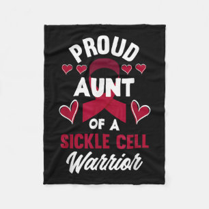 Proud Aunt Of A Sickle Cell Warrior Sickle Cell Fleece Blanket