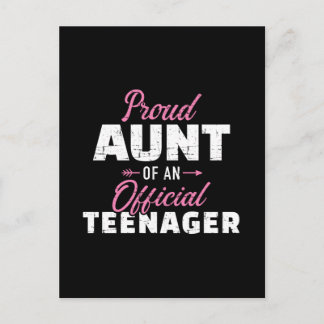 Proud aunt of a teenager 13th birthday postcard
