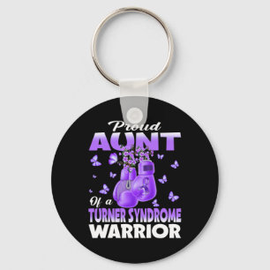 Proud Aunt Of A Turner Syndrome Warrior Awareness  Keychain