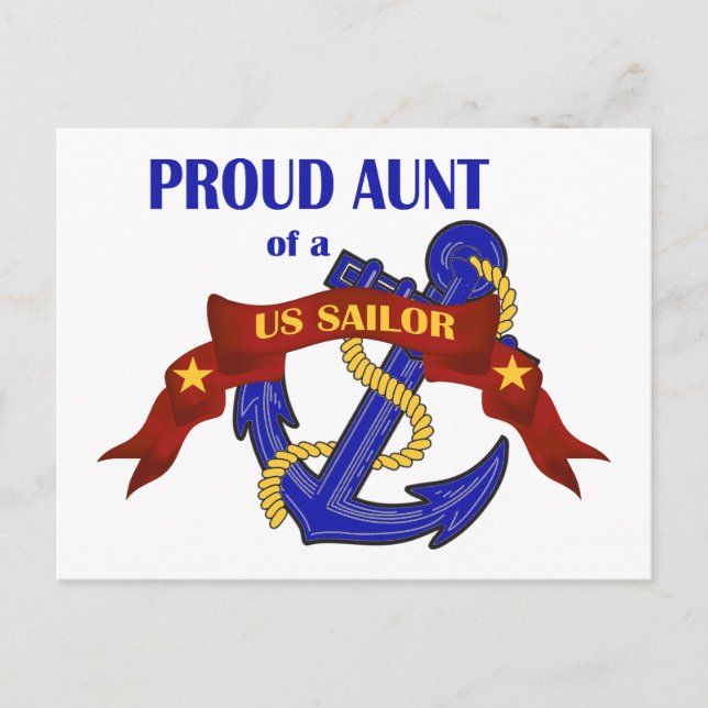 Proud Aunt of a US Sailor Postcard (Front)