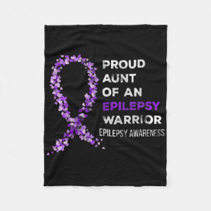 Proud Aunt Of An Epilepsy Warrior Epilepsy Awarene Fleece Blanket