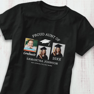 Proud Aunt of Graduate 3 Photo Family Matching T-Shirt