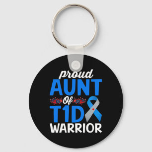 Proud Aunt Of T1d Warrior Survivor Diabetes Awaren Keychain