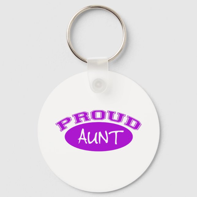 Proud Aunt (Purple) Keychain (Front)