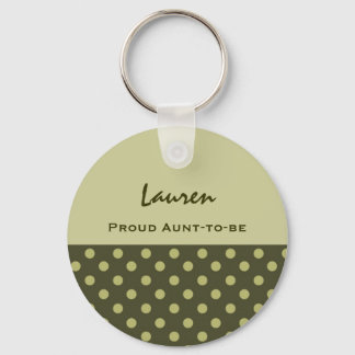 Proud Aunt-To-Be Cute Polka Dot Keychain Gift