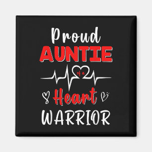 Proud Auntie Of A Heart Warrior Chd Awareness Surv Magnet