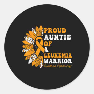 Proud Auntie Of A Leukemia Warrior Leukemia Classic Round Sticker
