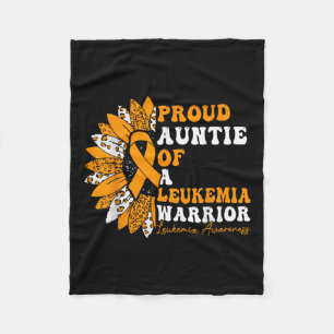 Proud Auntie Of A Leukemia Warrior Leukemia Fleece Blanket