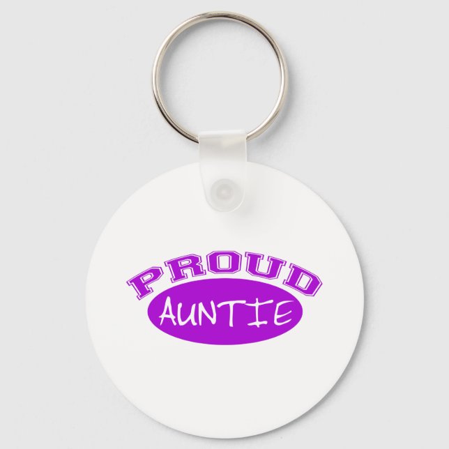 Proud Auntie (Purple) Keychain (Front)
