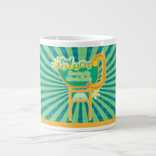 Proud Author Retro Diner Vintage Neon Giant Coffee Mug