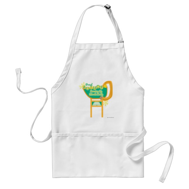 Proud Author Retro Style Diner Sign Art Cartoon Adult Apron (Front)