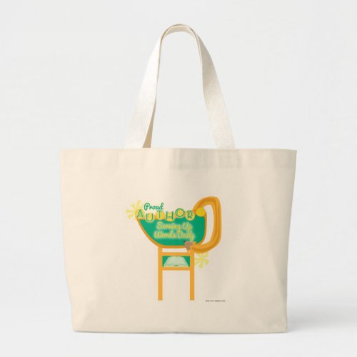 Proud Author Retro Style Diner Sign Book Cartoon Large Tote Bag