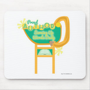 Proud Author Retro Style Diner Sign Cartoon Art Mouse Pad