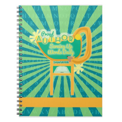 Proud Author Retro Style Diner Sign Design Notebook