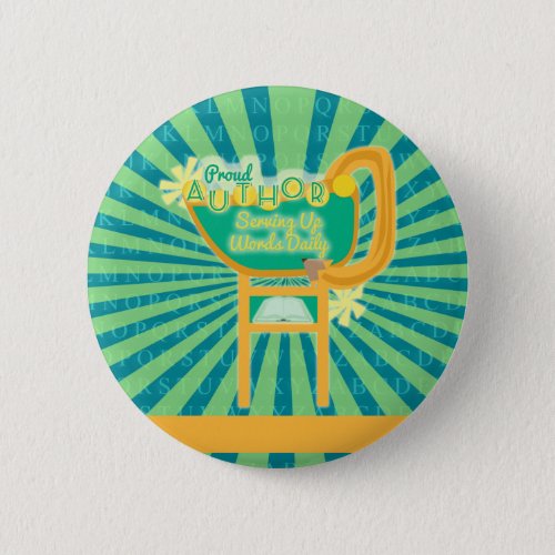 Proud Author Retro Style Diner Sign Pinback Button