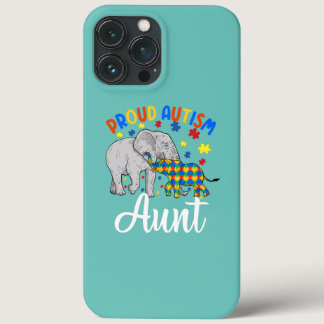 Proud autism Aunt Autistic Nephew Niece Elephant iPhone 13 Pro Max Case