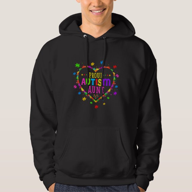 Proud Autism Aunt Family Matching Love Support Hoodie (Front)