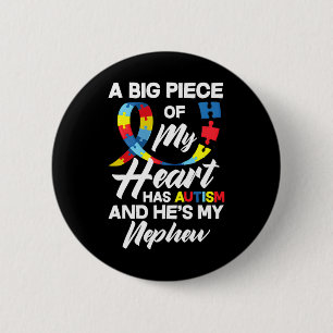 Proud Autism Aunt Uncle Autistic Nephew Autism Awa Button