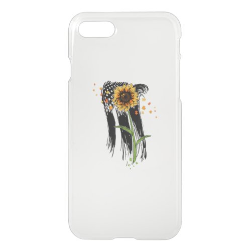 Proud Autism Awareness Sunflower USA Flag 4th July iPhone SE87 Case
