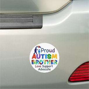 Proud Autism Brother Car Magnet